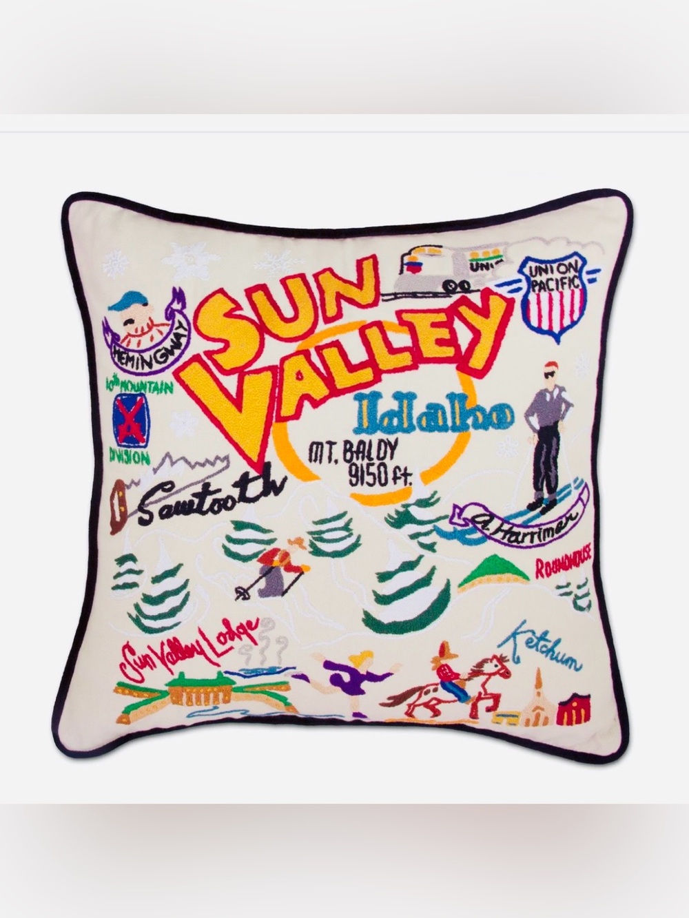 CATSTUDIO Handmade Sun Valley Idaho 20” Pillow